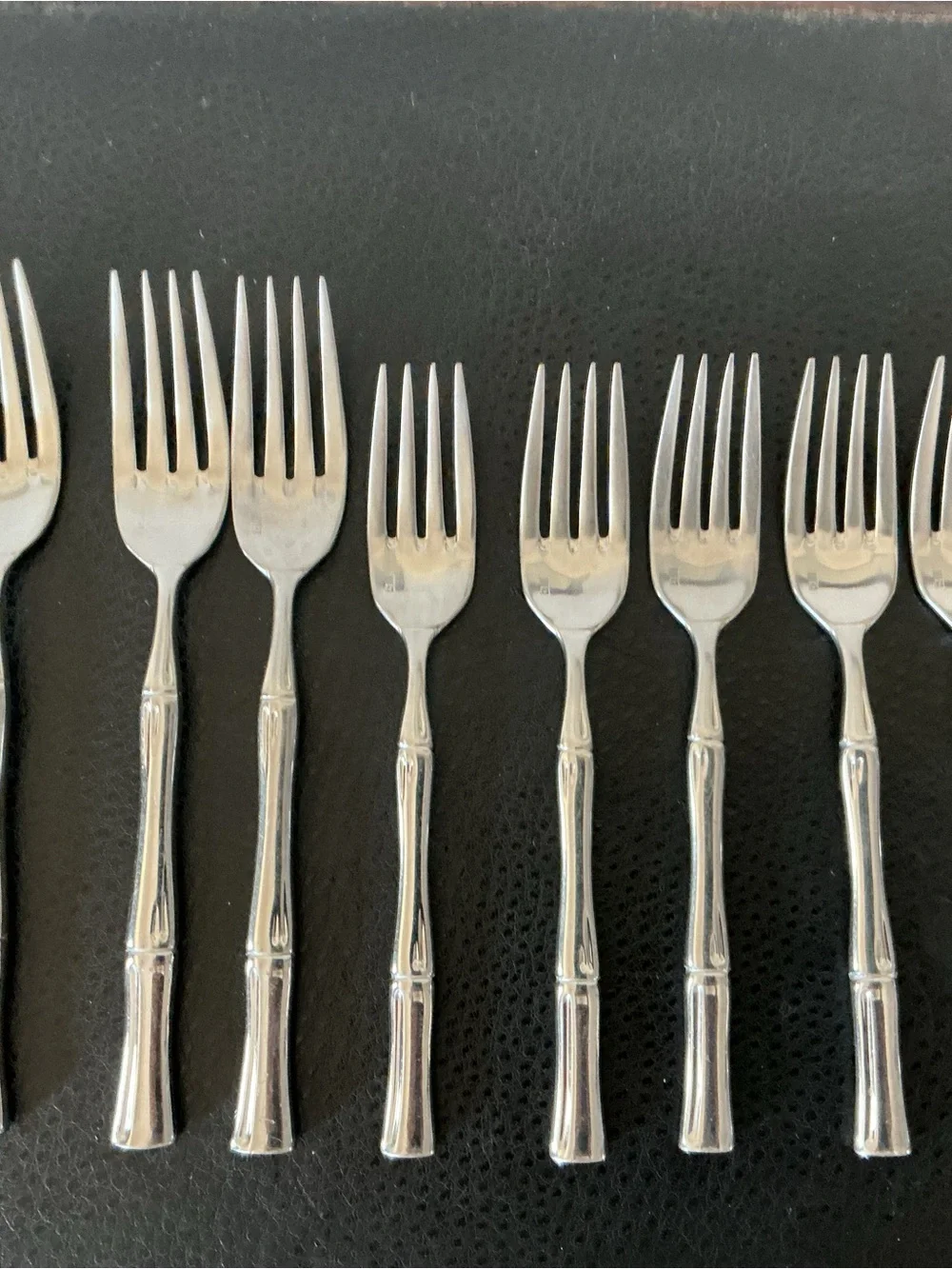 Fortessa Flatware Bamboo Table Salad Fork Table Knife Coffee Spoon Mix Lot of 21